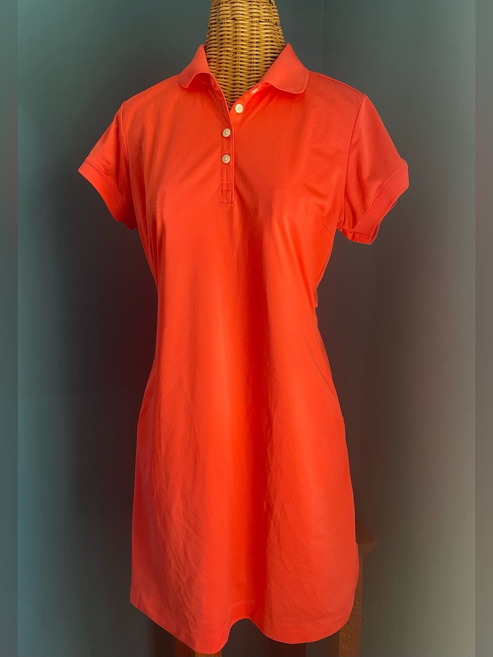 Nike Women's Coral-Red Polo Dress